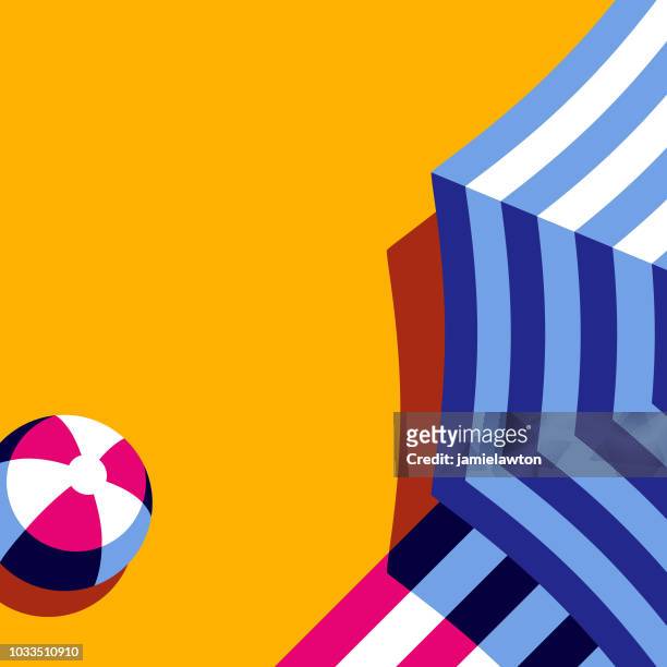parasol beach umbrella background - striped towel stock illustrations
