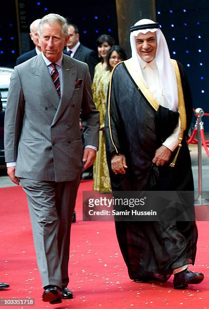 Prince Charles, Prince of Wales and HRH Prince Turki Al Faisal Bin Abdul Aziz Al Saud attend the Royal Premiere of Arabia 3D at London IMAX on May...