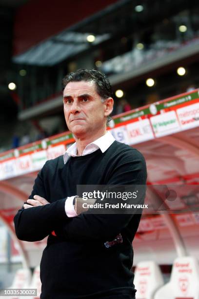 Didier Tholot coach of Nancy during the French Ligue 2 match between Nancy and Le Havre on September 14, 2018 in Nancy, France.