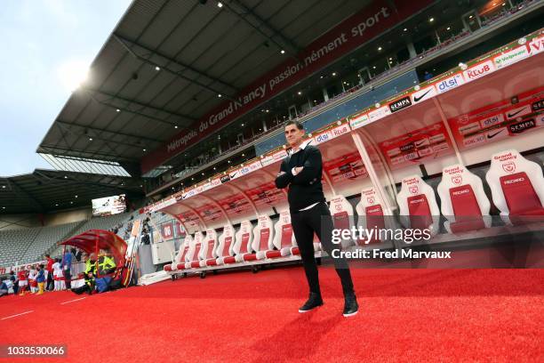 Didier Tholot coach of Nancy during the French Ligue 2 match between Nancy and Le Havre on September 14, 2018 in Nancy, France.