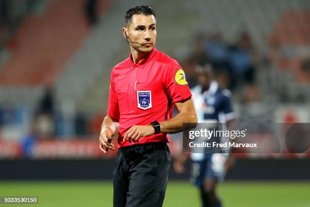 Jeremie Pignard, referee during the French Ligue 2 match between Nancy and Le Havre on September 14, 2018 in Nancy, France.