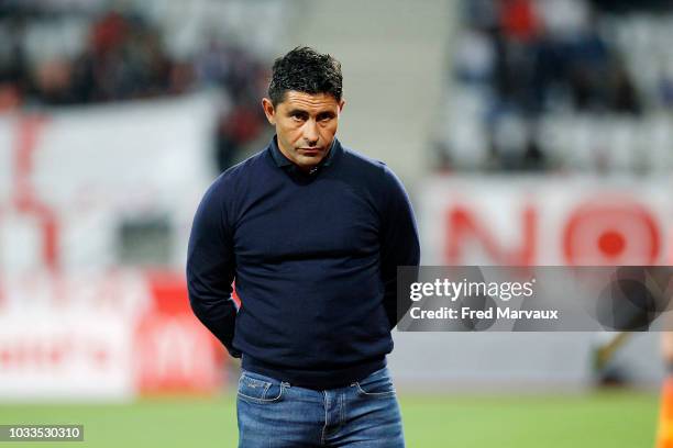 Oswald Tanchot coach of Le Havre during the French Ligue 2 match between Nancy and Le Havre on September 14, 2018 in Nancy, France.