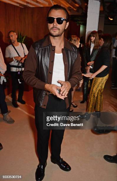 Theo Hutchcraft attends the ALEXACHUNG LFW Show during London Fashion Week September 2018 on September 15, 2018 in London, England.