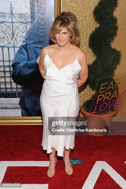 Co-Chairman of Sony Pictures Entertainment Amy Pascal attends the premiere of "Eat Pray Love" at the Ziegfeld Theatre on August 10, 2010 in New York...