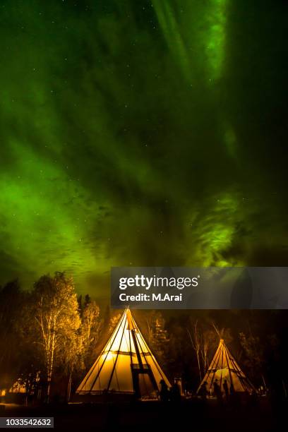 aurora village - yellowknife canada stock-fotos und bilder