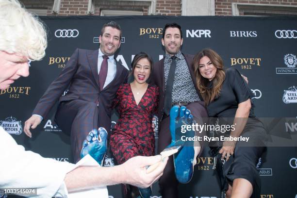 Peter Tunney, Jonathan Drew, Linda Phan, Drew Scott and Natasha Koifman attends the Artists For Peace And Justice Festival Gala 2018 Presented By...