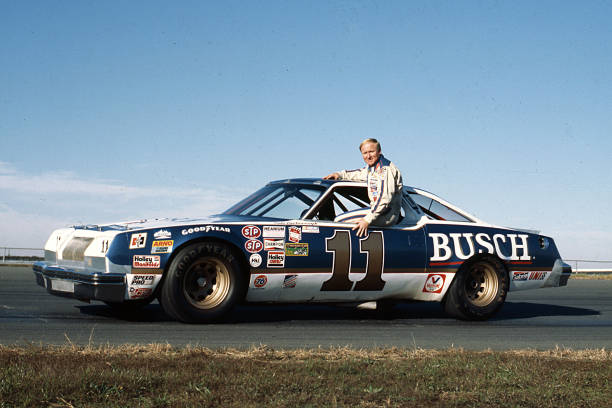 Cale Yarborough with the Junior Johnson Oldsmobile superspeedway car, which he used at Daytona, Rockingham and Talladega.