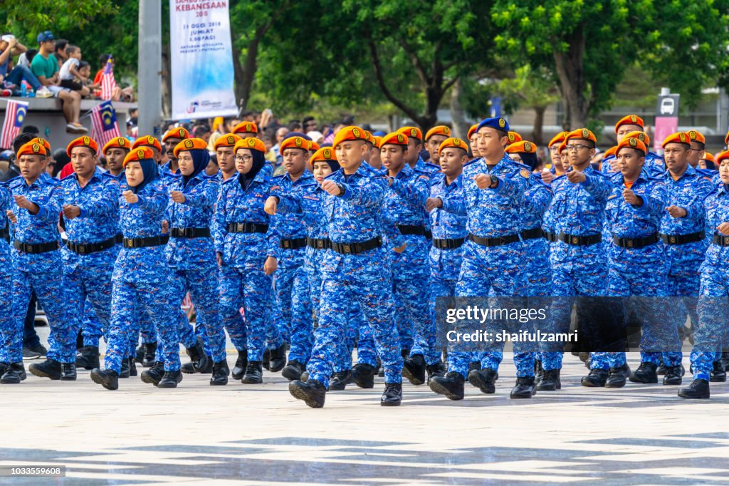 National parade from multi people and agencies takes part during the 61st Independence Day celebration held at the administrative capital of Putrajaya.