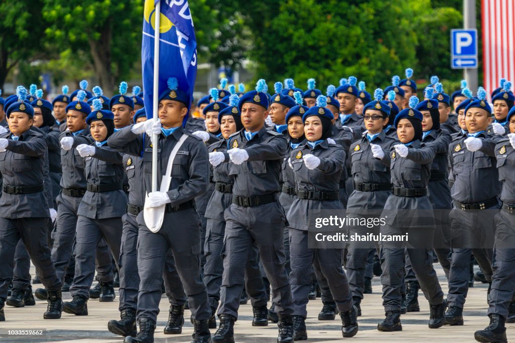 National parade from multi people and agencies takes part during the 61st Independence Day celebration held at the administrative capital of Putrajaya.
