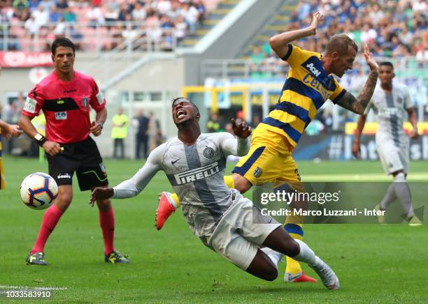 Keita Balde of FC Internazionale in action during the serie A match between FC Internazionale and Parma Calcio at Stadio Giuseppe Meazza on September...