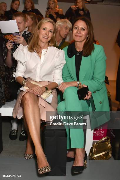 Stephanie Phair and Caroline Rush attend the Matty Bovan front row during London Fashion Week September 2018 at the BFC Show Space on September 14,...