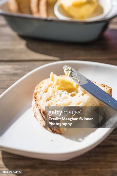 bread side plate - bread butter stock pictures, royalty-free photos & images