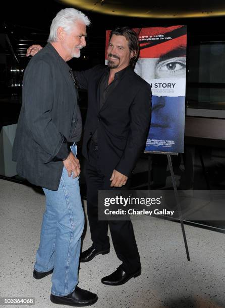 Actors Josh Brolin and James Brolin attend a special screening of The Weinstein Company's 'The Tillman Story' at the Pacific Design Center on August...