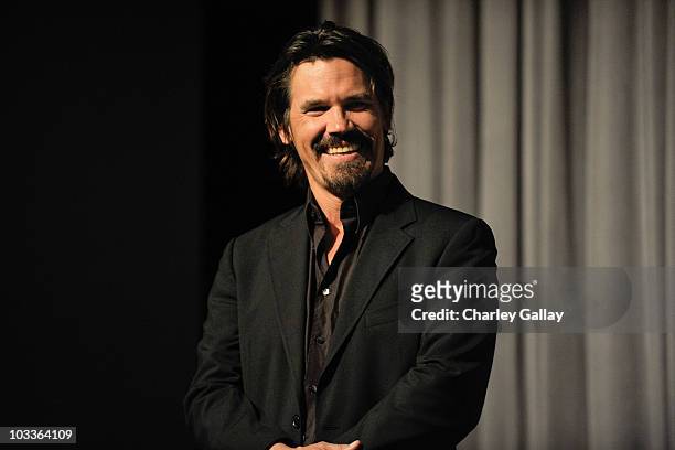 Actor Josh Brolin attends a special screening of The Weinstein Company's 'The Tillman Story' at the Pacific Design Center on August 12, 2010 in Los...