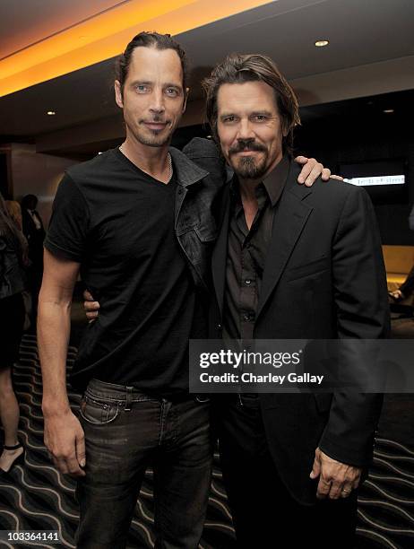 Musician Chris Cornell and actor Josh Brolin attend a special screening of The Weinstein Company's 'The Tillman Story' at the Pacific Design Center...