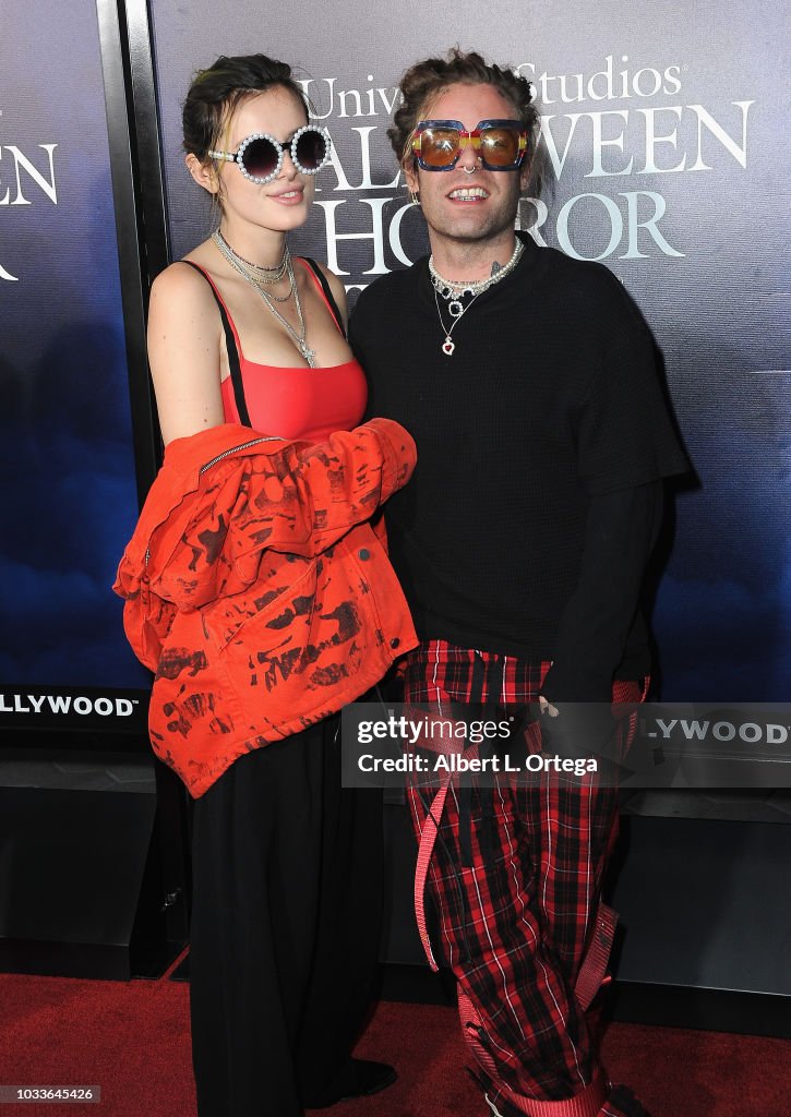 Thorne Rapper Actress Bella Thorne and rapper Mod Sun arrives for Universal Studios ...