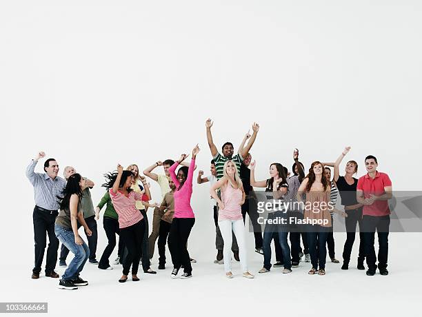 group of people dancing - large group of people on white stock pictures, royalty-free photos & images