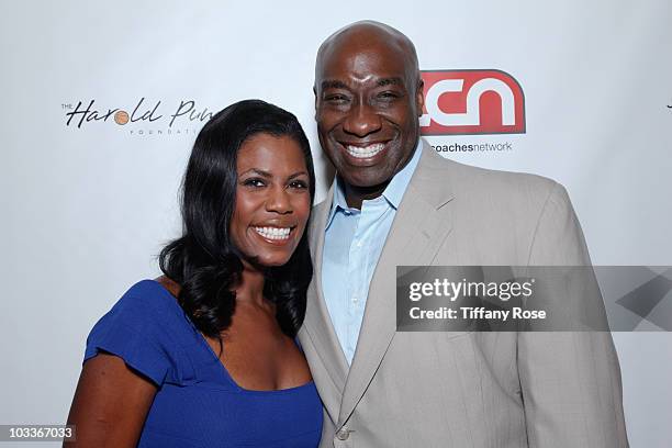 Tv Personality Omarosa and actor Michael Clarke Duncan arrive at the 10th Annual Harold Pump Foundation Gala on August 12, 2010 in Century City,...