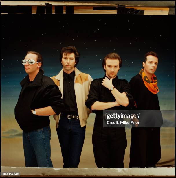 Chris Cross, Warren Cann, Midge Ure and Billy Currie of Ultravox pose for a studio group portrait in 1984 in London.