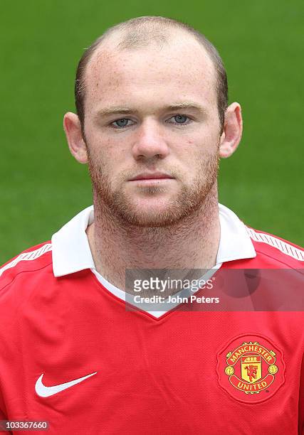 Wayne Rooney of Manchester United poses at the annual club photocall at Old Trafford on August 13, 2010 in Manchester, England.
