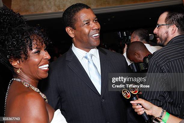 Pauletta Pearson and Denzel Washington arrive at the 10th Annual Harold Pump Foundation Gala on August 12, 2010 in Century City, California.