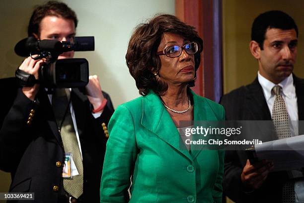 Rep. Maxine Waters holds a news conference to challenge the charges made against her by the House of Representatives ethics committee at the U.S....