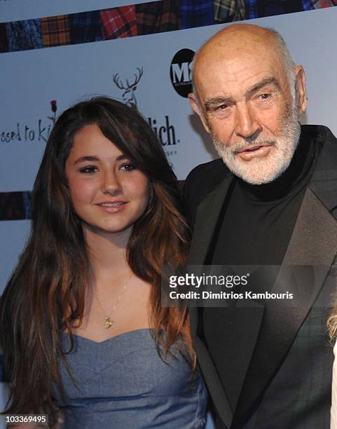 Saskia Connery and Sean Connery attend the 8th annual "Dressed To Kilt" Charity Fashion Show at M2 Ultra Lounge on April 5, 2010 in New York City.