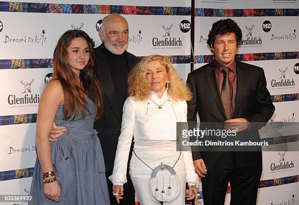 Saskia Connery, Sean Connery, Micheline Connery and Stephane Connery attend the 8th annual "Dressed To Kilt" Charity Fashion Show at M2 Ultra Lounge...