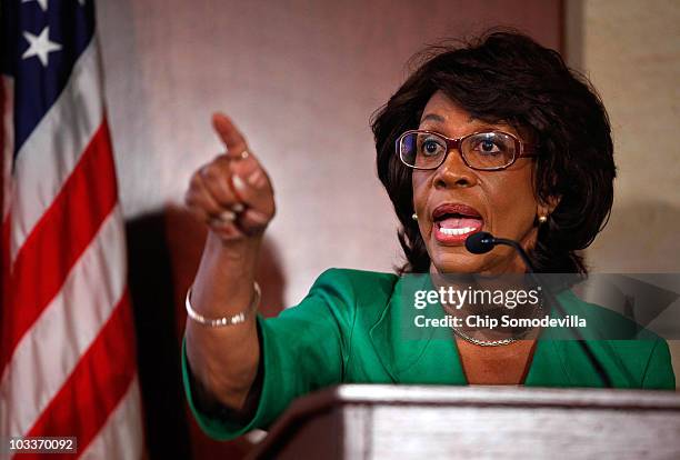 Rep. Maxine Waters holds a news conference to challenge the charges made against her by the House of Representatives ethics committee at the U.S....