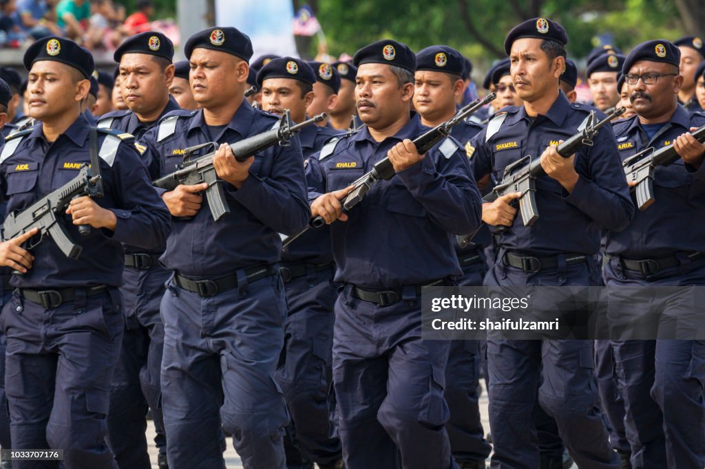 National parade from multi division and agencies takes part during the 61st Independence Day celebration held at the administrative capital of Putrajaya.