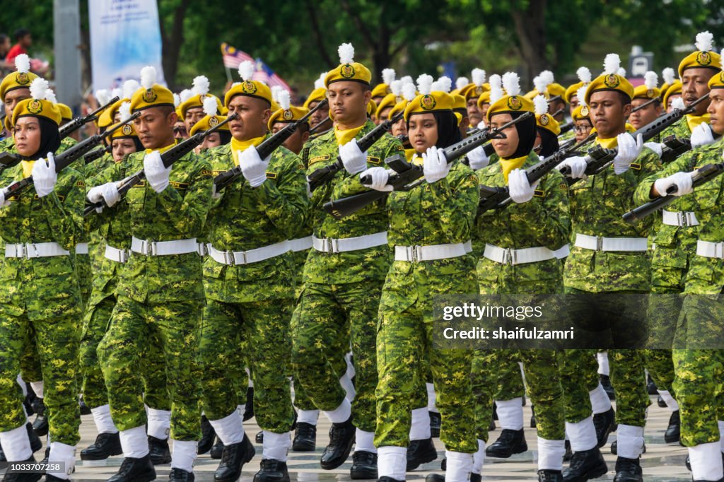 National parade from multi division and agencies takes part during the 61st Independence Day celebration held at the administrative capital of Putrajaya.