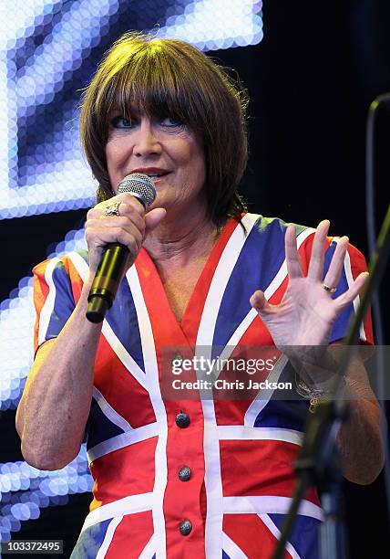 Singer Sandie Shaw performs on stage during Day 1 of the Vintage at Goodwood Festival on August 13, 2010 in Chichester, England.