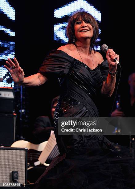 Singer Sandie Shaw performs on stage during Day 1 of the Vintage at Goodwood Festival on August 13, 2010 in Chichester, England.