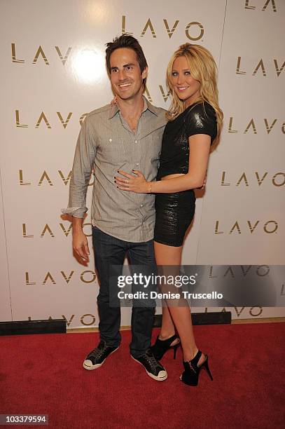 Mike Appel and Stephanie Pratt arrive at Lavo on August 13, 2010 in Las Vegas, Nevada.