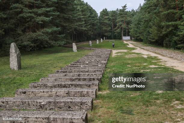 Site of a former German Nazi extermination camp built during WWII, now a memorial is seen near Treblinka, Poland on 9 September 2018 Treblinka was...