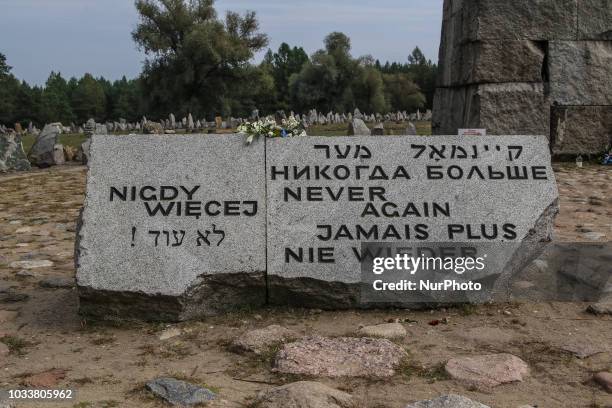 Symbolic cemetery on the site of a former German Nazi extermination camp built during WWII, now a memorial is seen near Treblinka, Poland on 9...