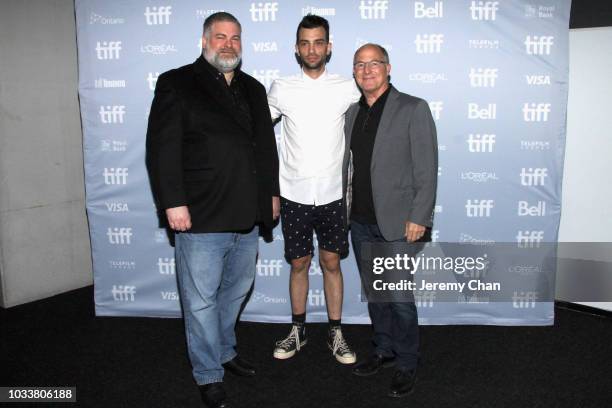 Dean DeBlois, Jay Baruchel and Brad Lewis attend the 'How To Train Your Dragon: The Hidden World' A Behind-The-Scenes Look during 2018 Toronto...