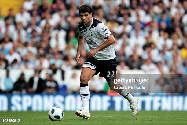 Vedran Corluka of Tottenham in action during the Barclays Premier League match between Tottenham Hotspur and Manchester City at White Hart Lane on...
