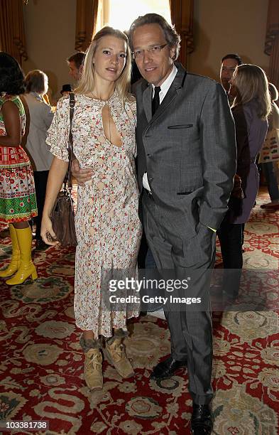 Lady Alexandra Gordon Lennox with her father, the Earl of March attend a reception during Day 2 of the Vintage at Goodwood Festival at Goodwood House...