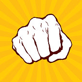 Punching fist hand vector