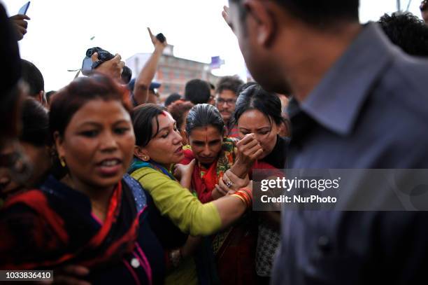 Durga Devi Panta mother of 13yrs old Nirmala Panta, who was raped and murdered 50 days ago in Kanchanpur district left the huge mass after demanding...