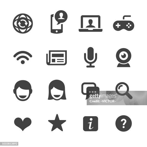 social media icons set - acme series - voice search stock illustrations