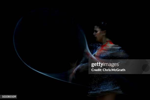 Julie Zetlin competes during the Rhythmic All-Around competition on day three of the 2010 Visa Gymnastics Championships at Chase Arena on August 13,...