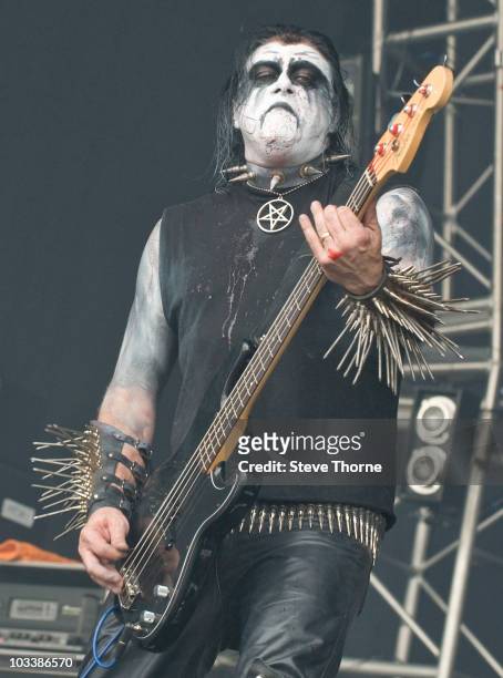Boddel of Gorgoroth performs on stage at Bloodstock Open Air Metal Festival at Catton Hall on August 13, 2010 in Derby, England.
