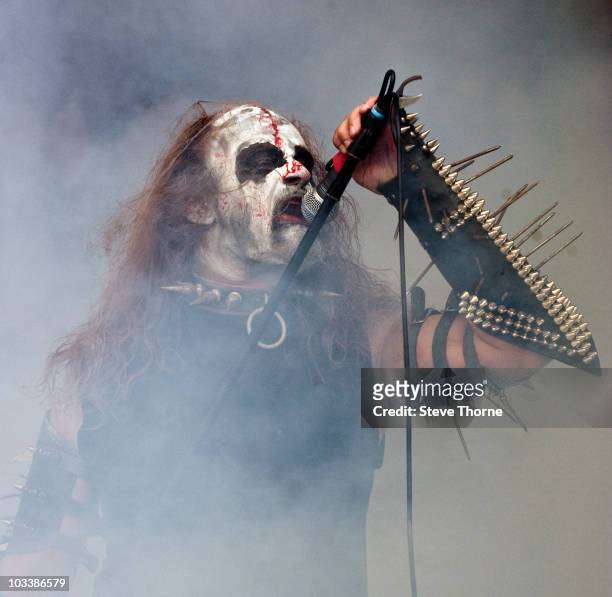 Pest of Gorgoroth performs on stage at Bloodstock Open Air Metal Festival at Catton Hall on August 13, 2010 in Derby, England.