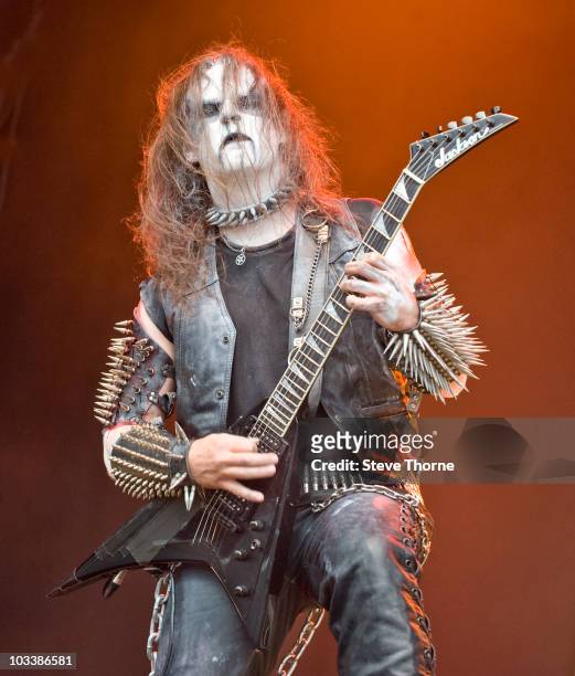 Tormentor of Gorgoroth performs on stage at Bloodstock Open Air Metal Festival at Catton Hall on August 13, 2010 in Derby, England.
