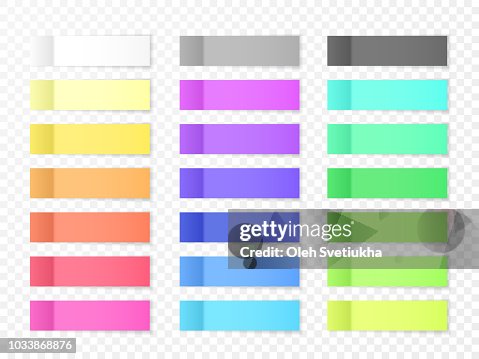 Sticky Notes Effects Sticky Paper Notes With Shadow Effect Blank Color Memo Note Stickers ...
