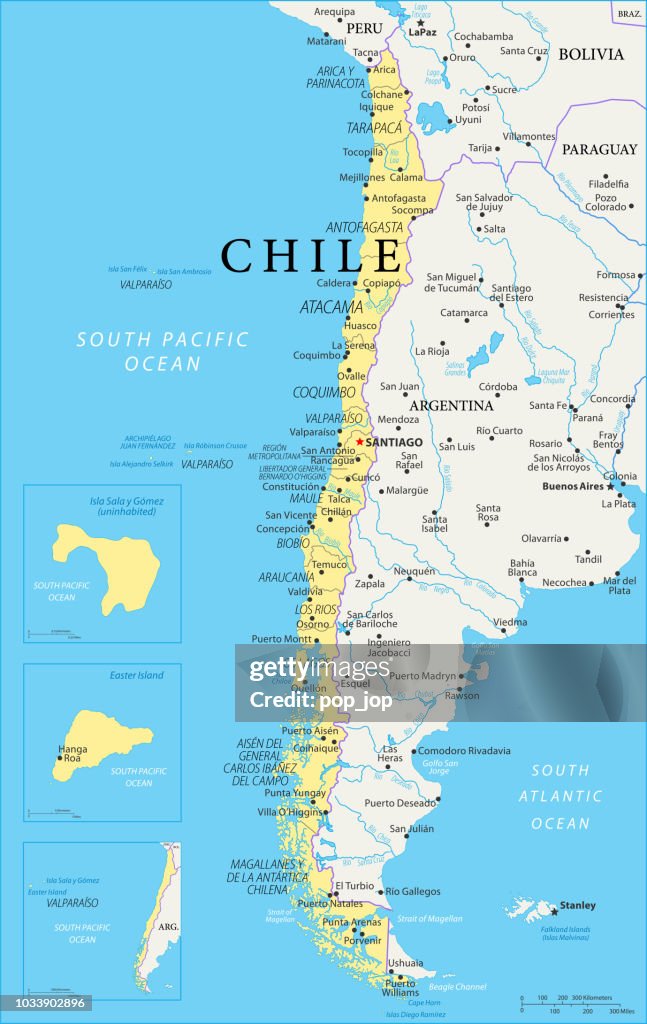 Landkarte von Chile - Vektor