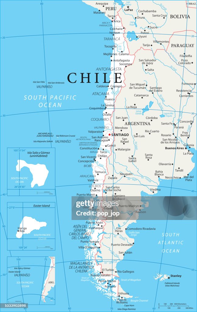 Landkarte von Chile - Vektor