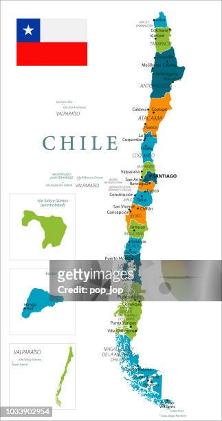 map of chile - vector - chile map stock illustrations